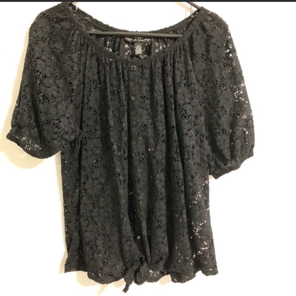 French Laundry Black Lace Top